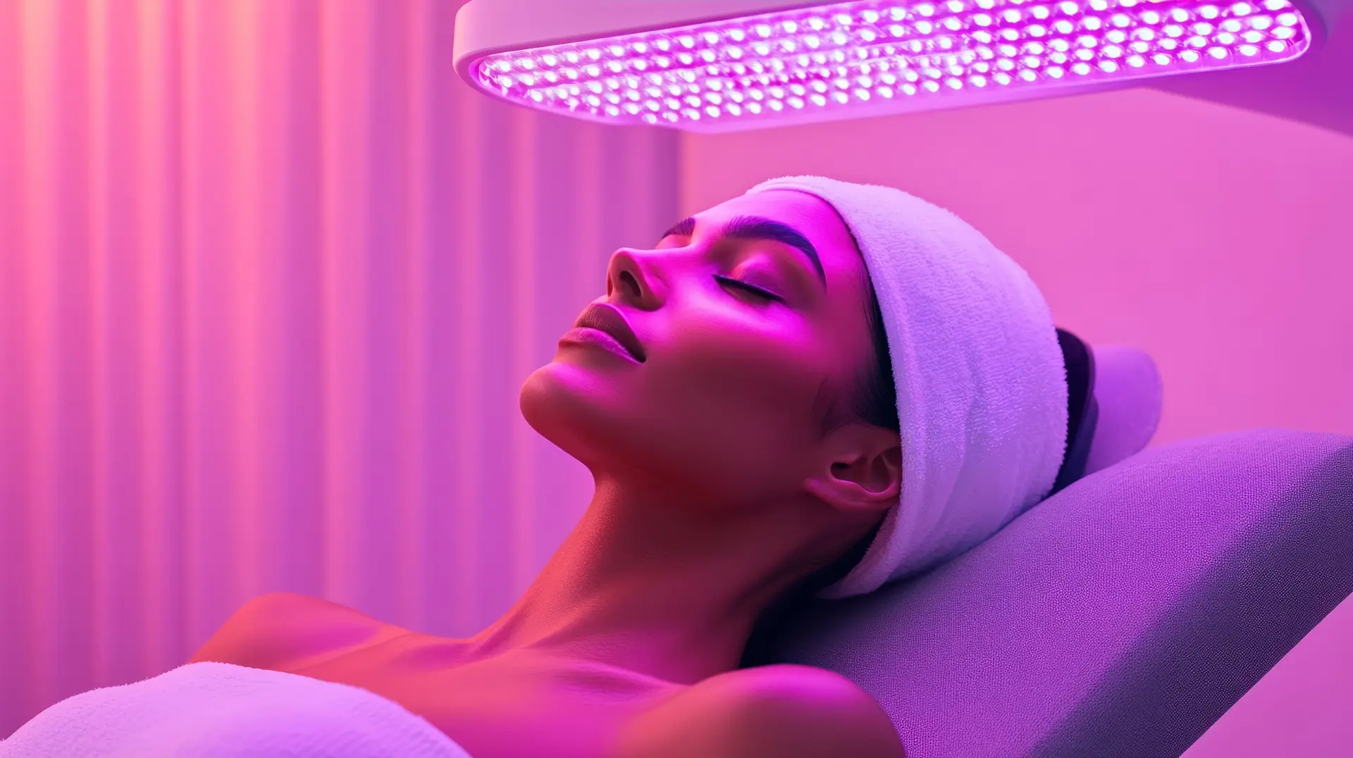 نور درمانی صورت با دستگاه LED تراپی برای درمان آکنه و جوانسازی